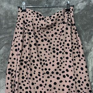 Nasty Gal Pink Dalmatian Print Midi Skirt